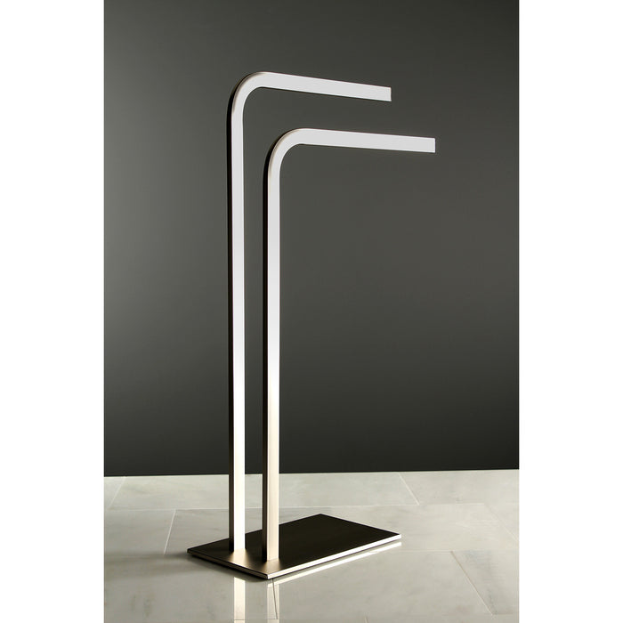 Kingston Sona SCC8008 - Edenscape 31-Inch Freestanding Pedestal 2-Tier L-Shape Towel Rack, Brushed Nickel
