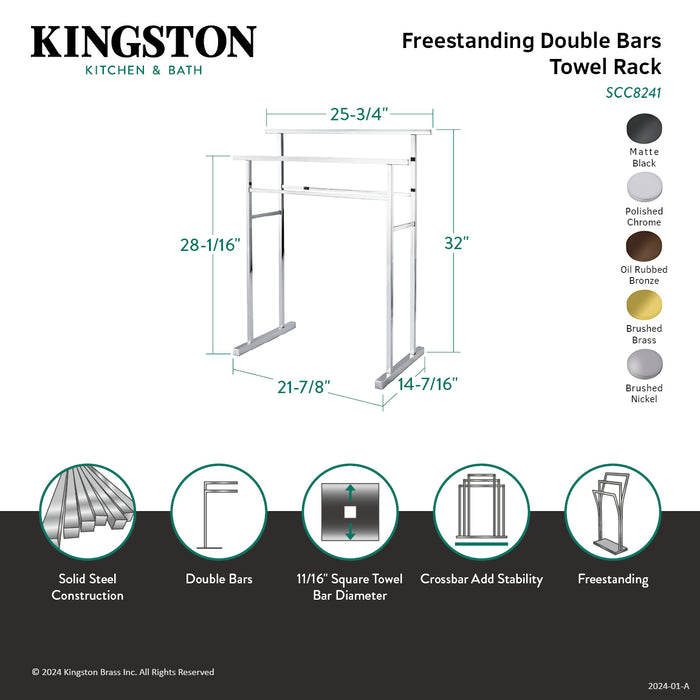 Kingston Sona SCC8245 - Edenscape 32-Inch Freestanding Pedestal 4-Tier Towel Rack, Oil Rubbed Bronze