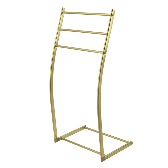 Kingston Sona SCC8257 - Edenscape 34-Inch Freestanding Pedestal 3-Tier Towel Rack, Brushed Brass