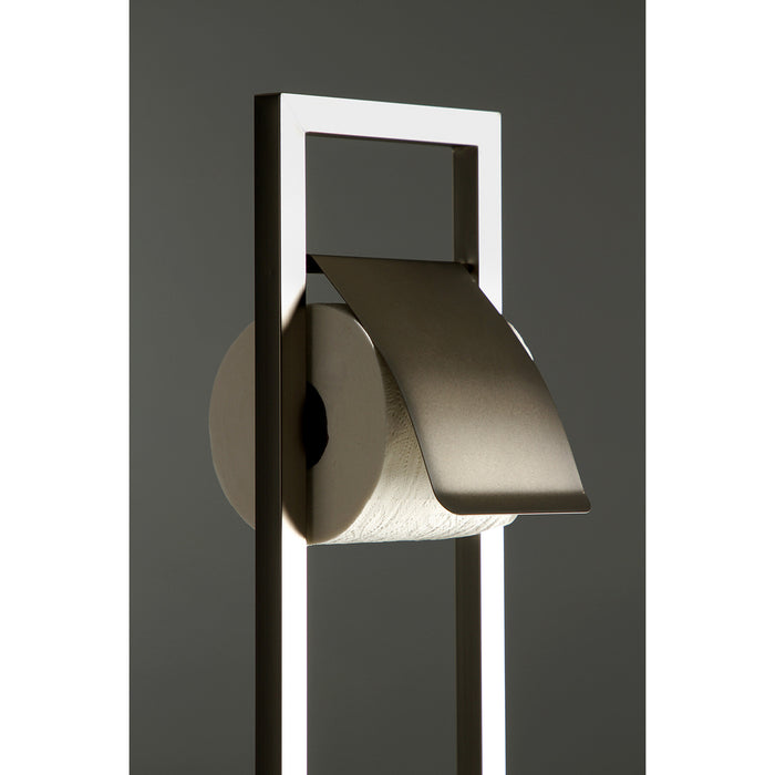 Kingston Sona SCC8348 - Edenscape Freestanding Toilet Paper Holder with Brush and Holder, Brushed Nickel