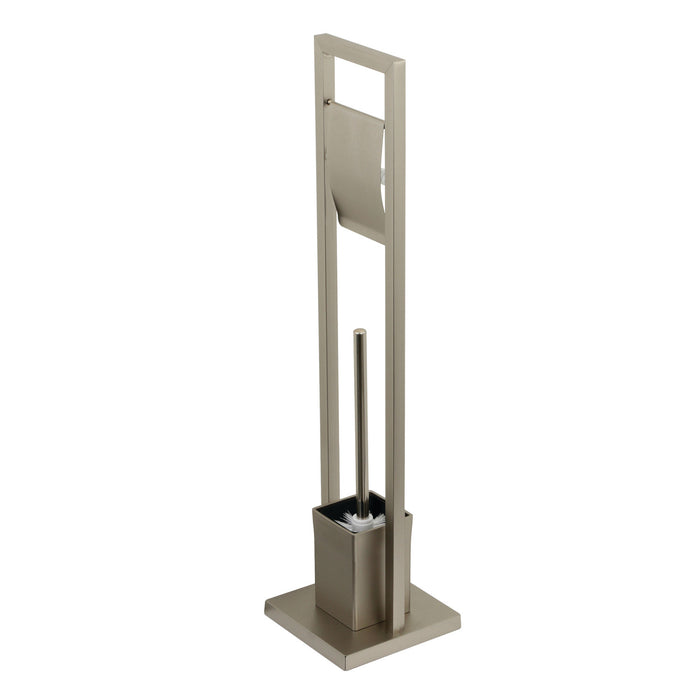 Kingston Sona SCC8348 - Edenscape Freestanding Toilet Paper Holder with Brush and Holder, Brushed Nickel