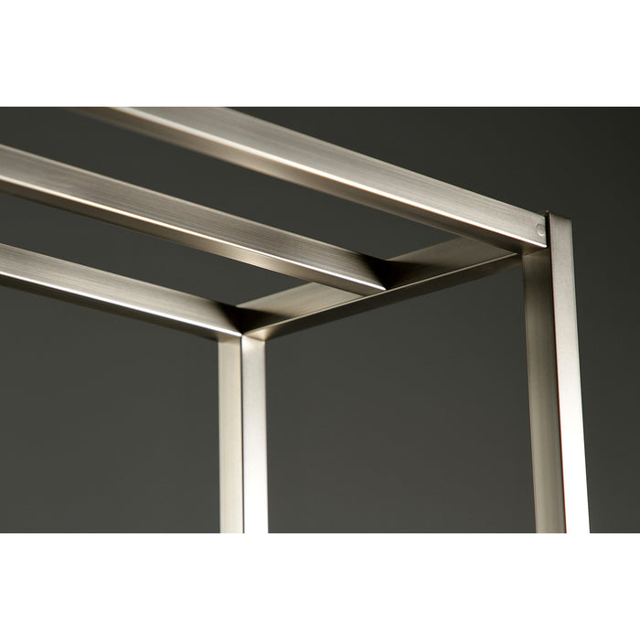 Edenscape SCC8358 31-3/4 Inch Freestanding Pedestal 3-Tier Towel Rack, Brushed Nickel