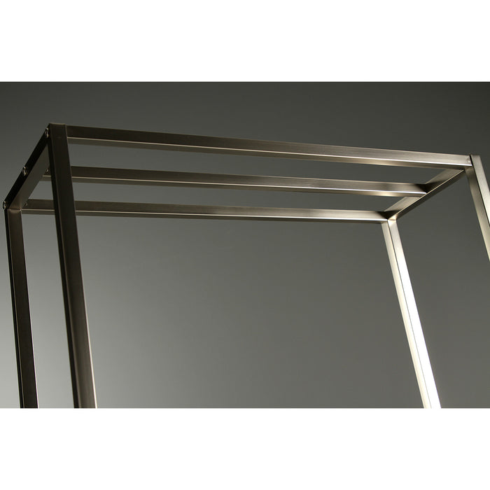 Edenscape SCC8358 31-3/4 Inch Freestanding Pedestal 3-Tier Towel Rack, Brushed Nickel