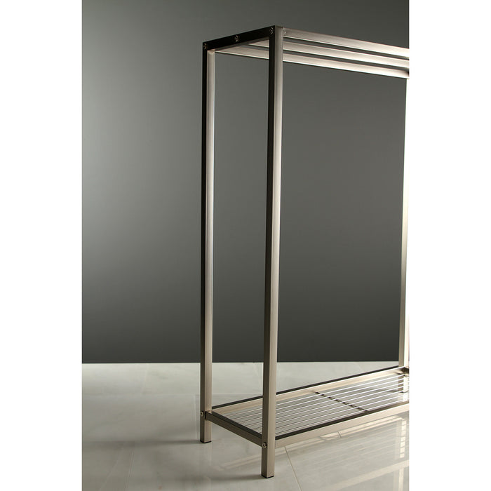 Edenscape SCC8358 31-3/4 Inch Freestanding Pedestal 3-Tier Towel Rack, Brushed Nickel