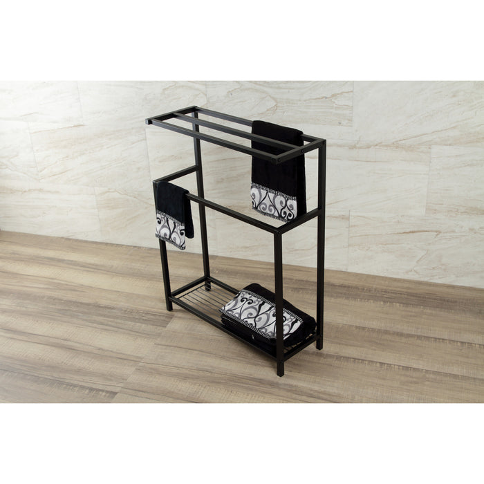 Edenscape SCC8360 31-Inch Freestanding Pedestal 4-Tier Towel Rack, Matte Black