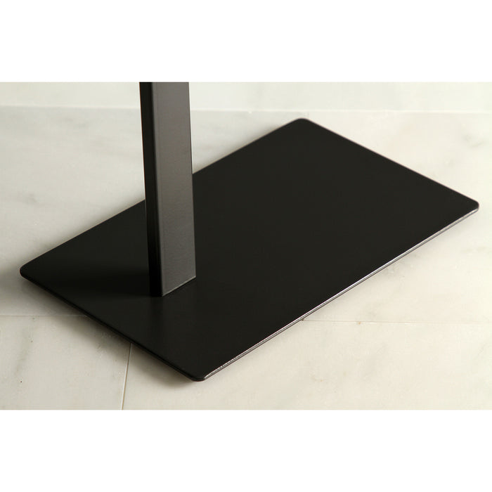 Kingston Sona SCC8398 - Edenscape 33-11/16 Inch Freestanding Pedestal 2-Tier Towel Rack, Matte Black/Brushed Nickel