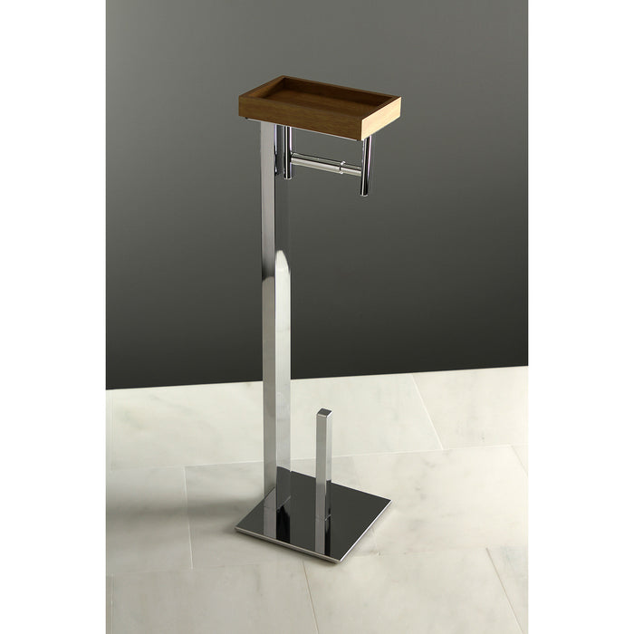 Kingston Sona SCC8501 - Edenscape Freestanding Toilet Paper Holder with Storage Shelf, Polished Chrome