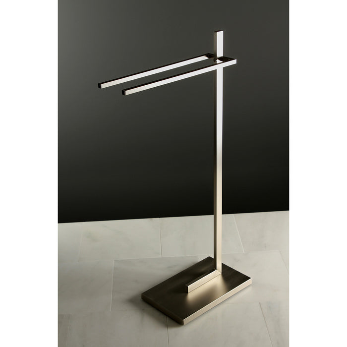 Kingston Edenscape SCC8608 33-11/16 Inch Freestanding Pedestal 2-Tier Towel Rack, Brushed Nickel
