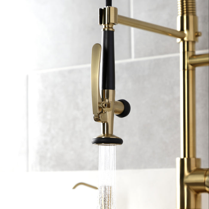 Kingston Tulare SD2617 - Milano Kitchen Soap Dispenser, Brushed Brass