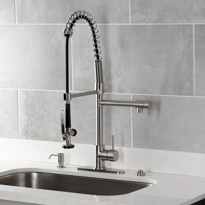 Kingston Brass Milano SD2618 Kitchen Soap Dispenser, Brushed Nickel