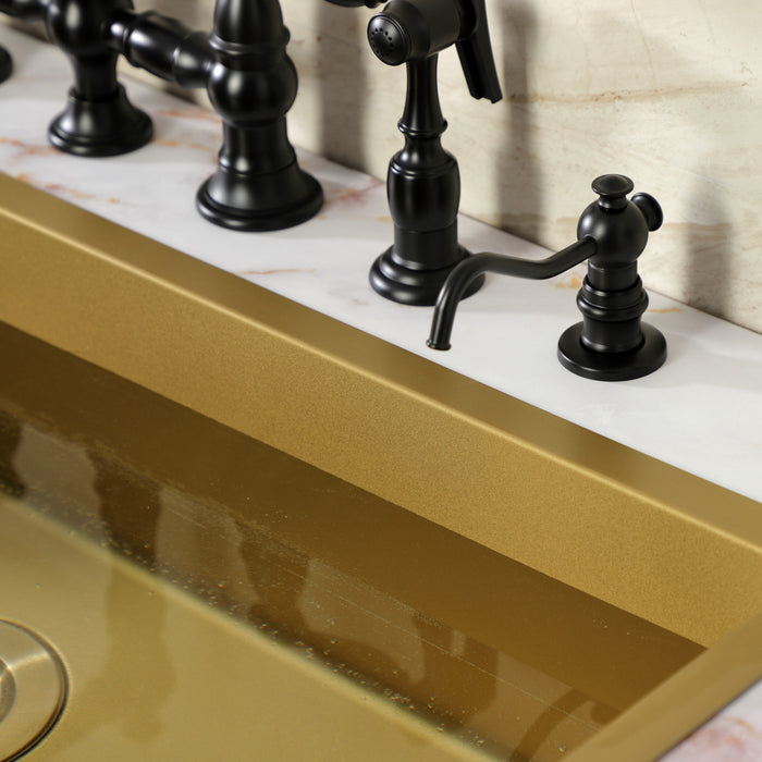 Kingston Heirloom SD7600MB - Vintage Victorian Spout Metal Soap Dispenser, Matte Black