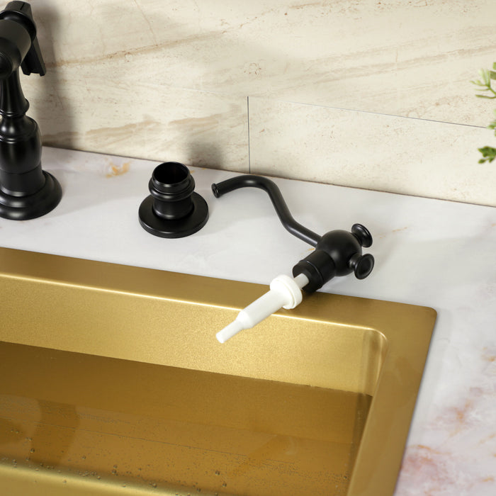 Kingston Heirloom SD7600MB - Vintage Victorian Spout Metal Soap Dispenser, Matte Black