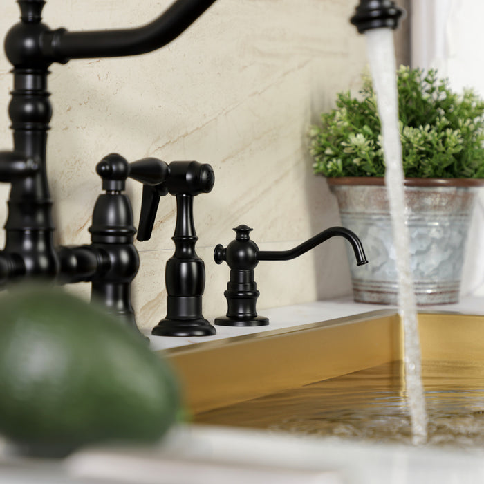 Kingston Heirloom SD7600MB - Vintage Victorian Spout Metal Soap Dispenser, Matte Black