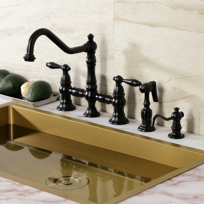 Kingston Heirloom SD7600MB - Vintage Victorian Spout Metal Soap Dispenser, Matte Black