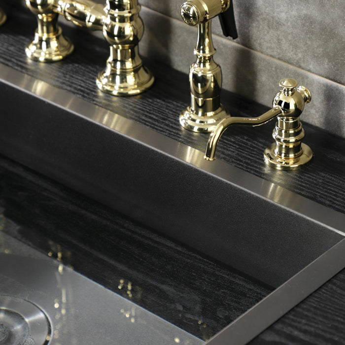 Kingston Heirloom SD7602 - Vintage Victorian Spout Metal Soap Dispenser, Polished Brass