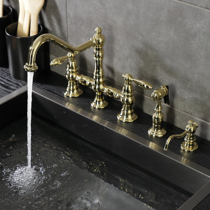 Kingston Heirloom SD7602 - Vintage Victorian Spout Metal Soap Dispenser, Polished Brass