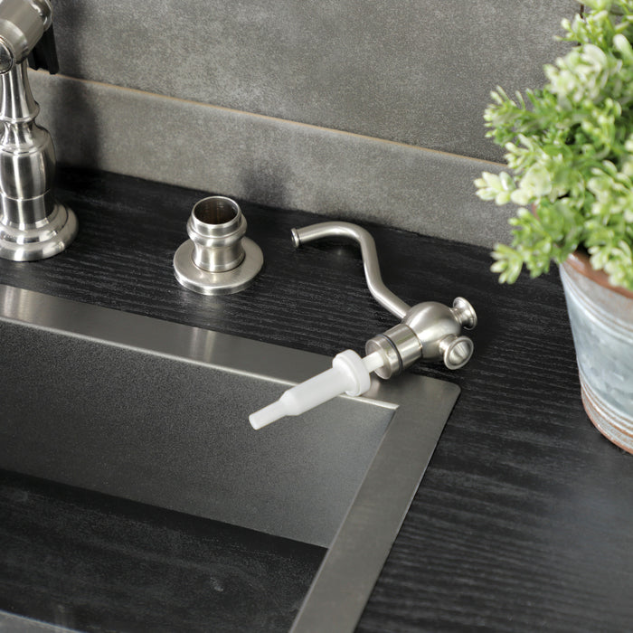 Kingston Heirloom SD7608 - Vintage Victorian Spout Metal Soap Dispenser, Brushed Nickel