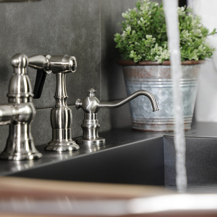 Kingston Heirloom SD7608 - Vintage Victorian Spout Metal Soap Dispenser, Brushed Nickel