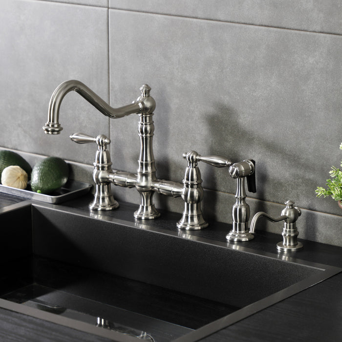 Kingston Heirloom SD7608 - Vintage Victorian Spout Metal Soap Dispenser, Brushed Nickel