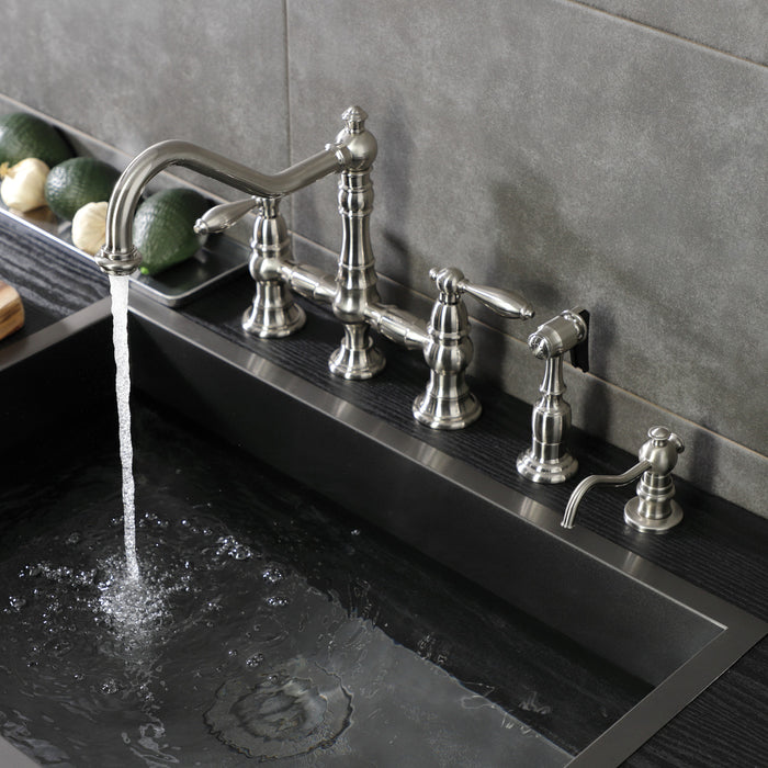 Kingston Heirloom SD7608 - Vintage Victorian Spout Metal Soap Dispenser, Brushed Nickel