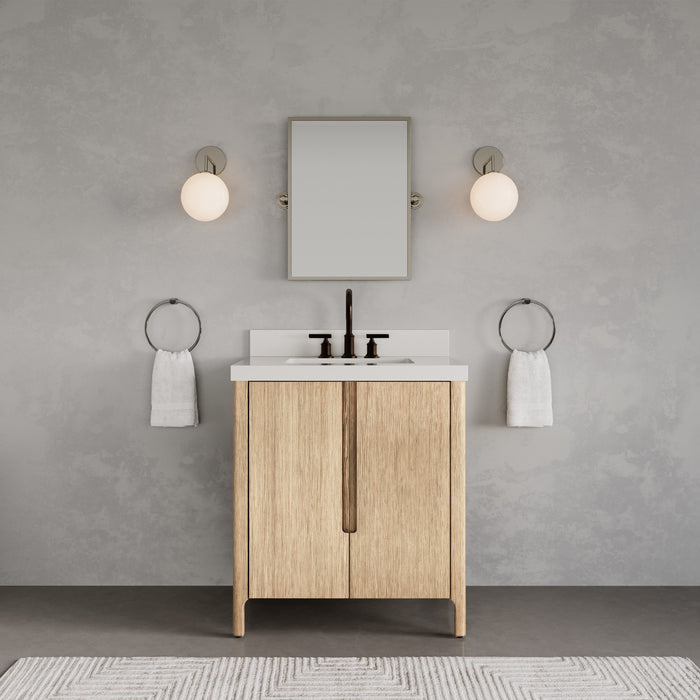 Kingston Sequoia SE30QZ00CL - 30 in. x 22 in. Bathroom Vanity Single Sink with White Quartz Top, Casa Latte
