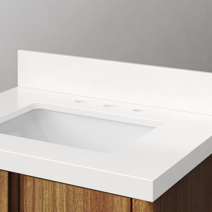 Kingston Sequoia SE30QZ00MW - 30 in. x 22 in. Bathroom Vanity Single Sink with White Brook Quartz Top, Mango Wood