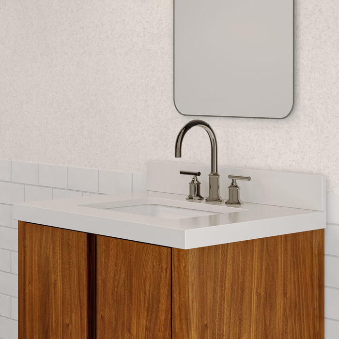 Kingston Sequoia SE30QZ00NJ - 30 in. x 22 in. Bathroom Vanity Single Sink with Whitebrook Quartz Top, Noir Juglans