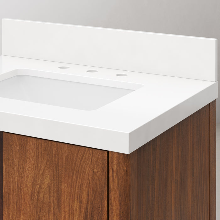 Kingston Sequoia SE30QZ00NJ - 30 in. x 22 in. Bathroom Vanity Single Sink with Whitebrook Quartz Top, Noir Juglans