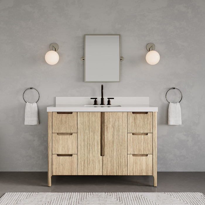 Kingston Sequoia SE48QZ00CL - 48 in. x 22 in. Bathroom Vanity Single Sink with White Quartz Top, Casa Latte