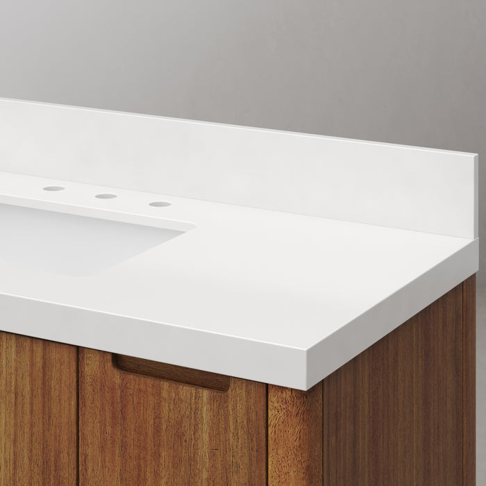 Kingston Sequoia SE48QZ00MW - 48 in. x 22 in. Bathroom Vanity Single Sink with White Quartz Top, Mango Wood