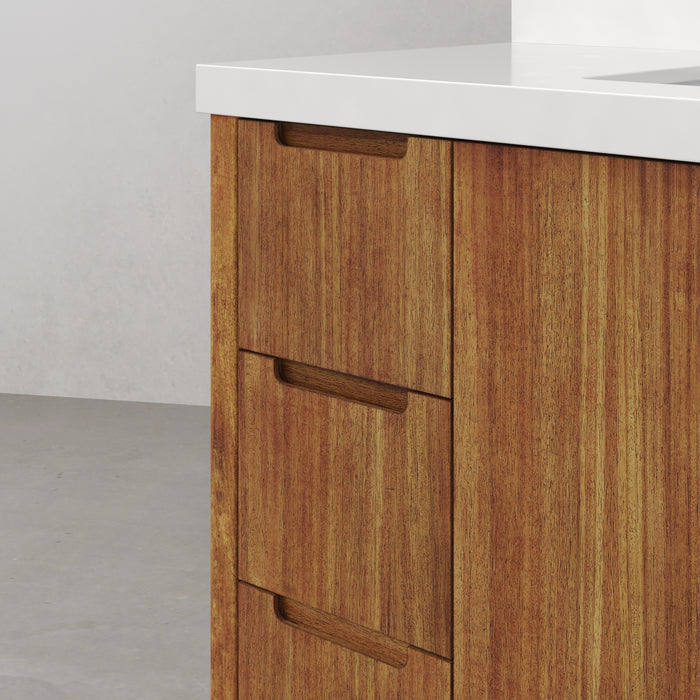 Kingston Sequoia SE48QZ00MW - 48 in. x 22 in. Bathroom Vanity Single Sink with White Quartz Top, Mango Wood