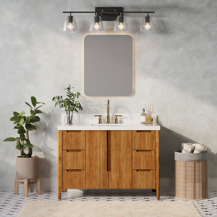 Kingston Sequoia SE48QZ00MW - 48 in. x 22 in. Bathroom Vanity Single Sink with White Quartz Top, Mango Wood