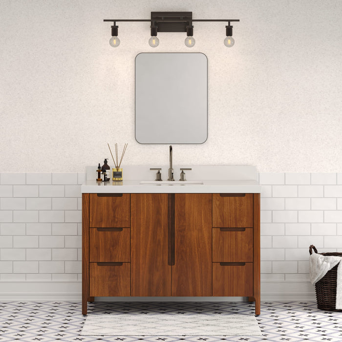 Kingston Sequoia SE48QZ00NJ - 48 in. x 22 in. Bathroom Vanity Single Sink with White Quartz Top, Noir Juglans