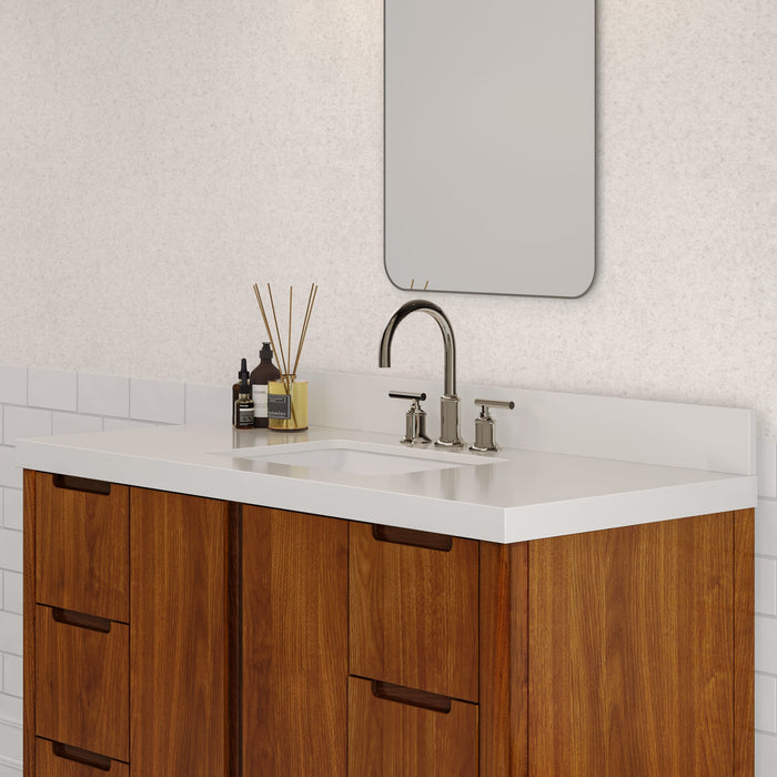 Kingston Sequoia SE48QZ00NJ - 48 in. x 22 in. Bathroom Vanity Single Sink with White Quartz Top, Noir Juglans