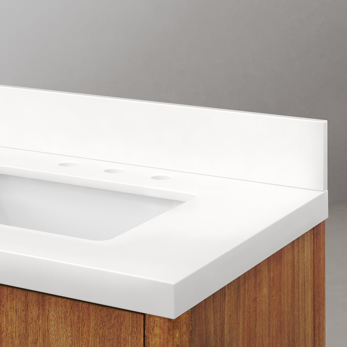 Kingston Sequoia SE72QZ00MW - 72 in. x 22 in. Bathroom Vanity Double Sink with White Quartz Top, Mango Wood