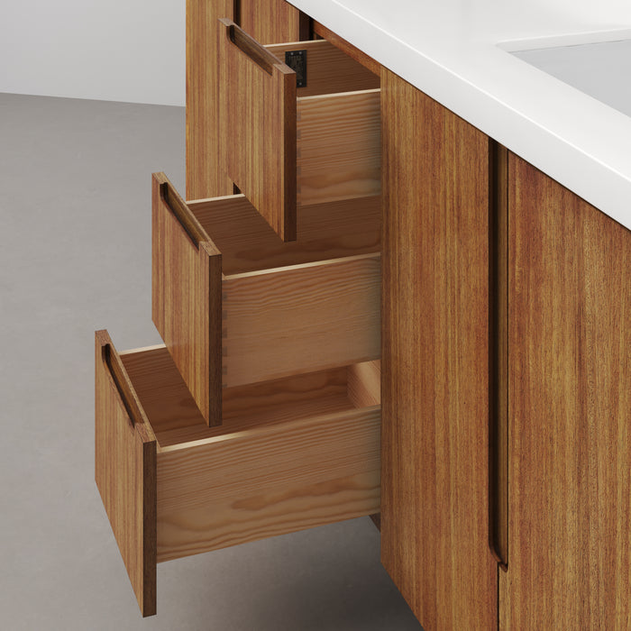 Kingston Sequoia SE72QZ00MW - 72 in. x 22 in. Bathroom Vanity Double Sink with White Quartz Top, Mango Wood