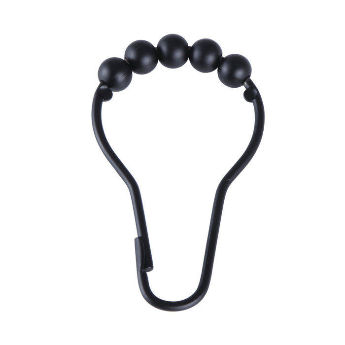 Kingston Edenscape SRCR120 Roller Ball Shower Curtain Rings (12 Pieces/Set), Matte Black