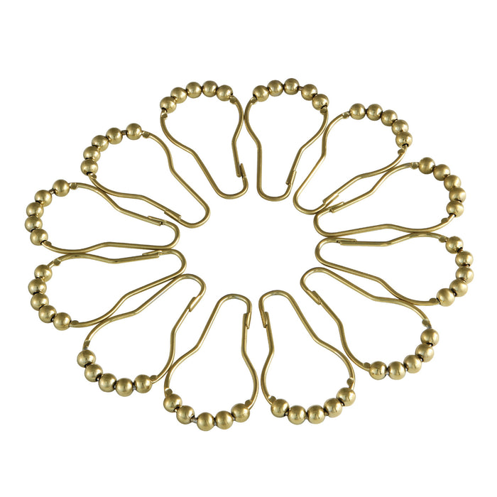Kingston Edenscape SRCR127 Roller Ball Shower Curtain Rings (12 Pieces/Set), Brushed Brass