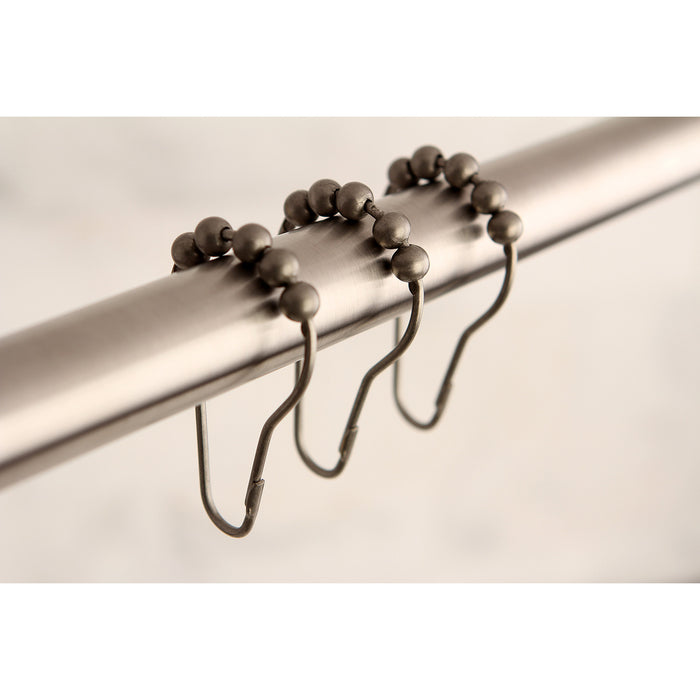 Kingston Edenscape SRCR128 Roller Ball Shower Curtain Rings (12 Pieces/Set), Brushed Nickel