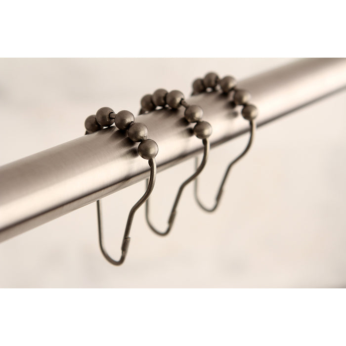 Kingston Edenscape SRCR128 Roller Ball Shower Curtain Rings (12 Pieces/Set), Brushed Nickel