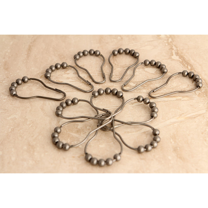 Kingston Edenscape SRCR128 Roller Ball Shower Curtain Rings (12 Pieces/Set), Brushed Nickel
