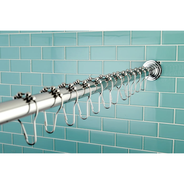 Kingston Edenscape SRK601 60-Inch to 72-Inch Adjustable Shower Curtain Rod with Rings Combo, Polished Chrome