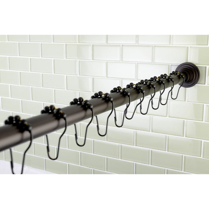 Kingston Edenscape SRK605 60-Inch to 72-Inch Adjustable Shower Curtain Rod with Rings Combo, Oil Rubbed Bronze