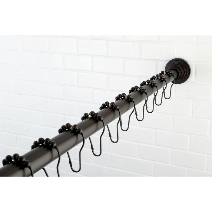 Kingston Edenscape SRK605 60-Inch to 72-Inch Adjustable Shower Curtain Rod with Rings Combo, Oil Rubbed Bronze