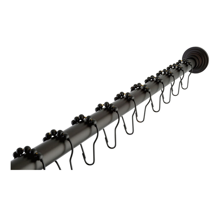 Kingston Edenscape SRK605 60-Inch to 72-Inch Adjustable Shower Curtain Rod with Rings Combo, Oil Rubbed Bronze
