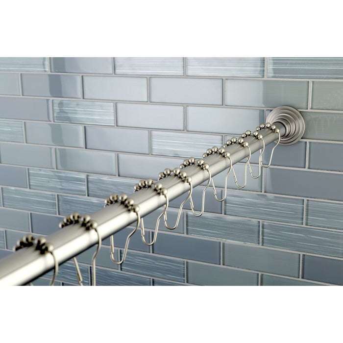 Kingston Edenscape SRK608 60-Inch to 72-Inch Adjustable Shower Curtain Rod with Rings Combo, Brushed Nickel
