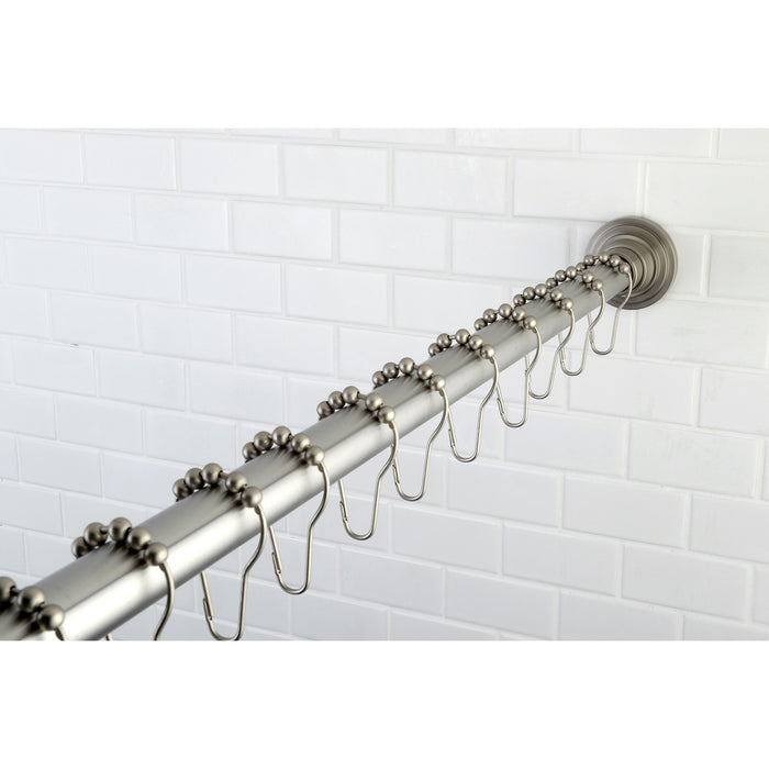 Kingston Edenscape SRK608 60-Inch to 72-Inch Adjustable Shower Curtain Rod with Rings Combo, Brushed Nickel