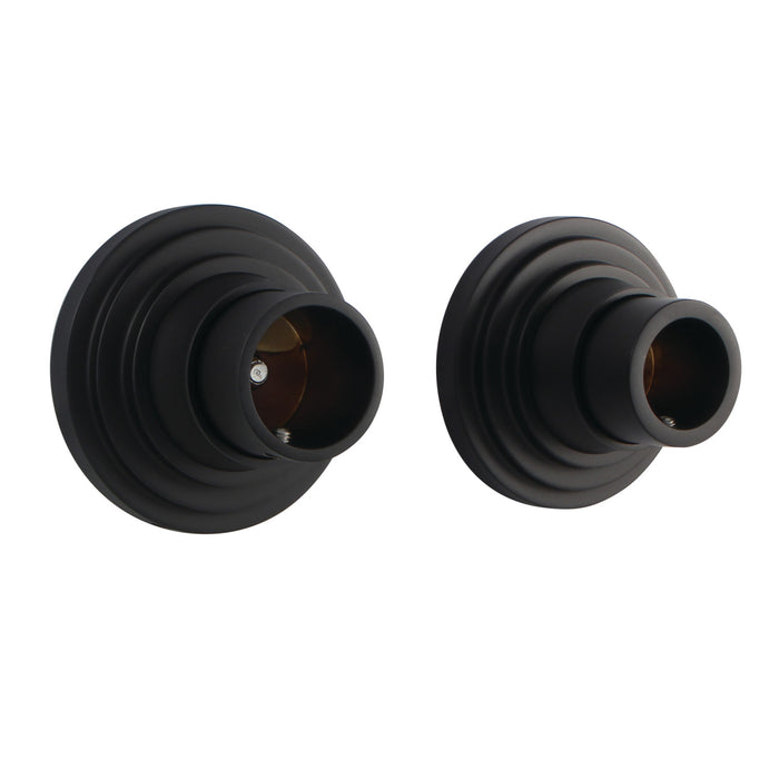 Kingston Edenscape SRP2710 Brass Shower Curtain Rod Base (1 Pair), Matte Black