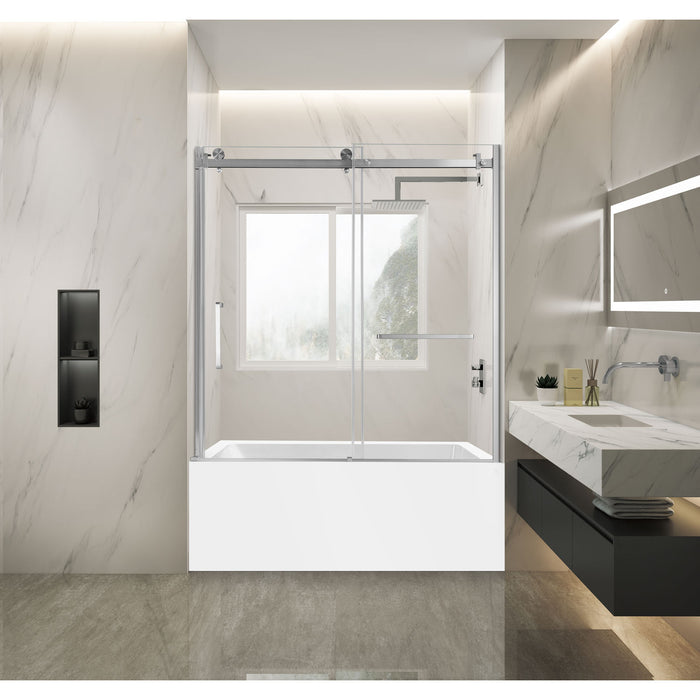 Kingston Sona SSD60608SL8 - Toledo 60" W x 60" H Left Handed Tub Door, Brushed Nickel