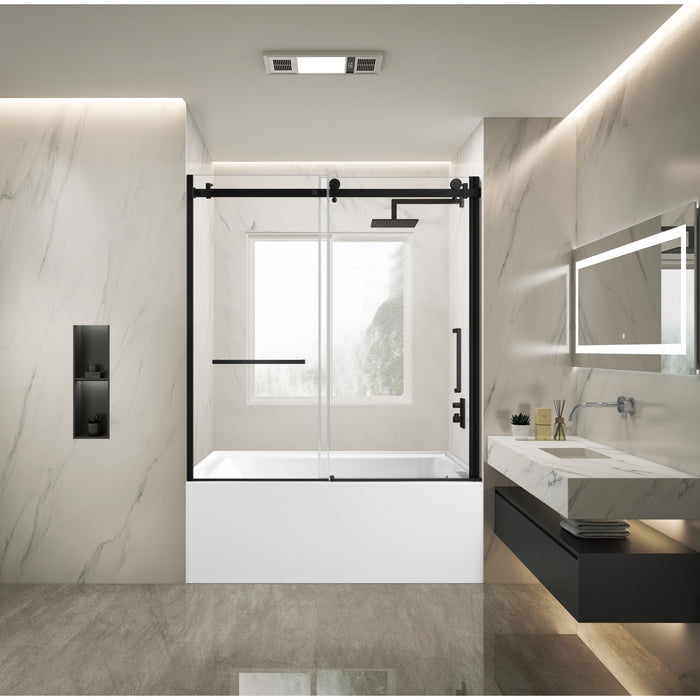 Kingston Sona SSD60608SR0 - Toledo 57-7/8" L x 60" H Left Handed Tub Door, Matte Black